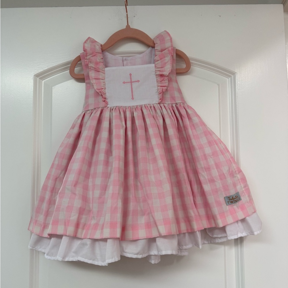 Tabitha Twinkle Pink Gingham Charlotte Easter Cross Dress Sz 2